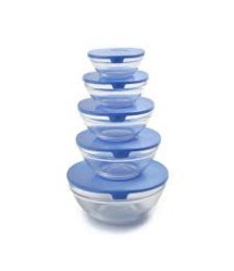 Hőálló üvegtál 5 darabos + tető Hőálló üvegtál 5 darabos + tető