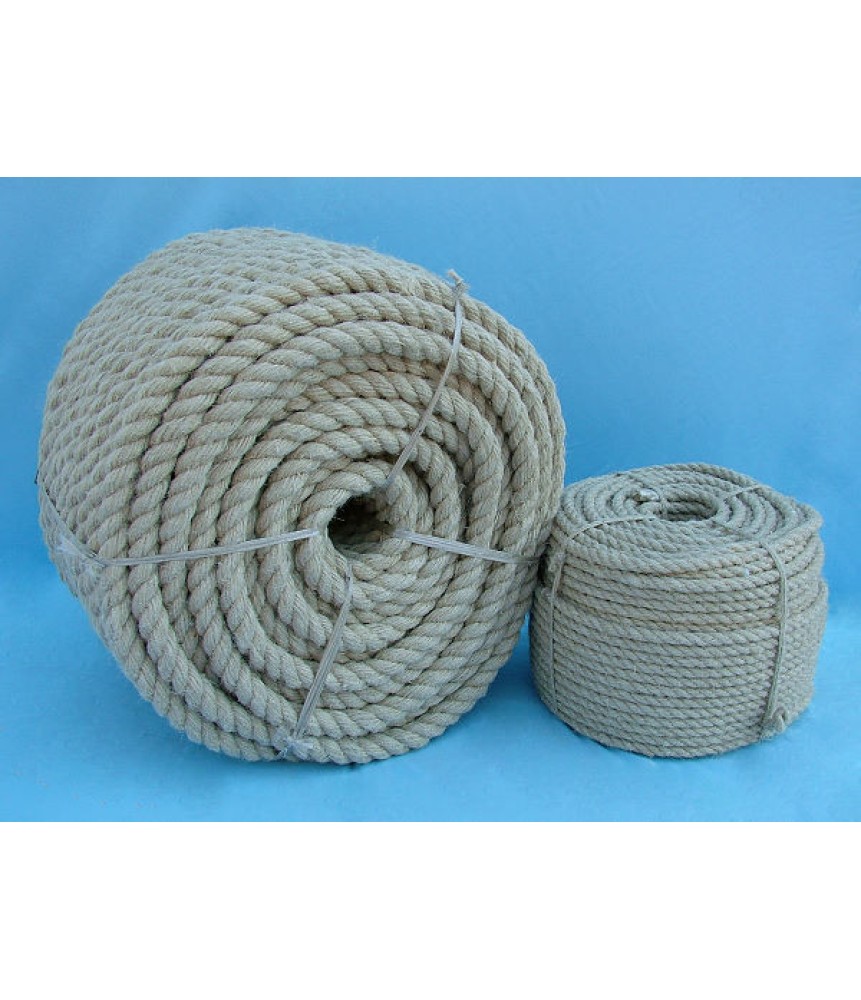 PP kötél (3 ágú, sodrott) 10mm natúr szín