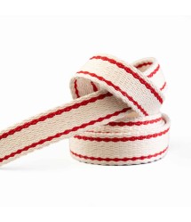 Redőnyheveder 23mm piros csíkos