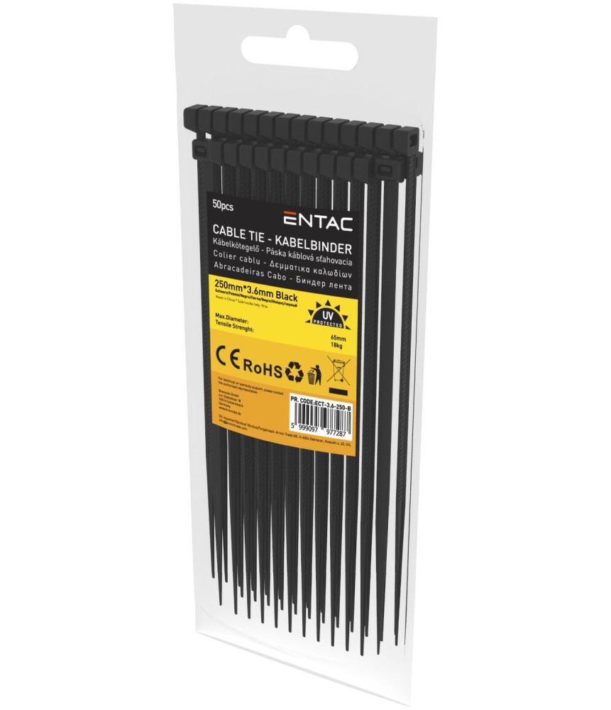 Kábelkötegelő 4,8*300mm fekete 50db/csom. Kábelkötegelő 4,8*300mm fekete 50db/csom.